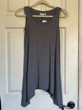 LOGO by Lori Goldstein grey longline tank top size XXS